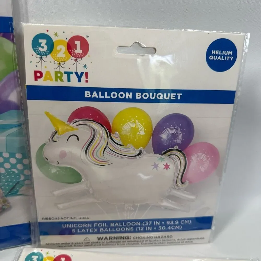 D37. Party Decorations- 4 piece It’s a girl baby shower balloons and large gift